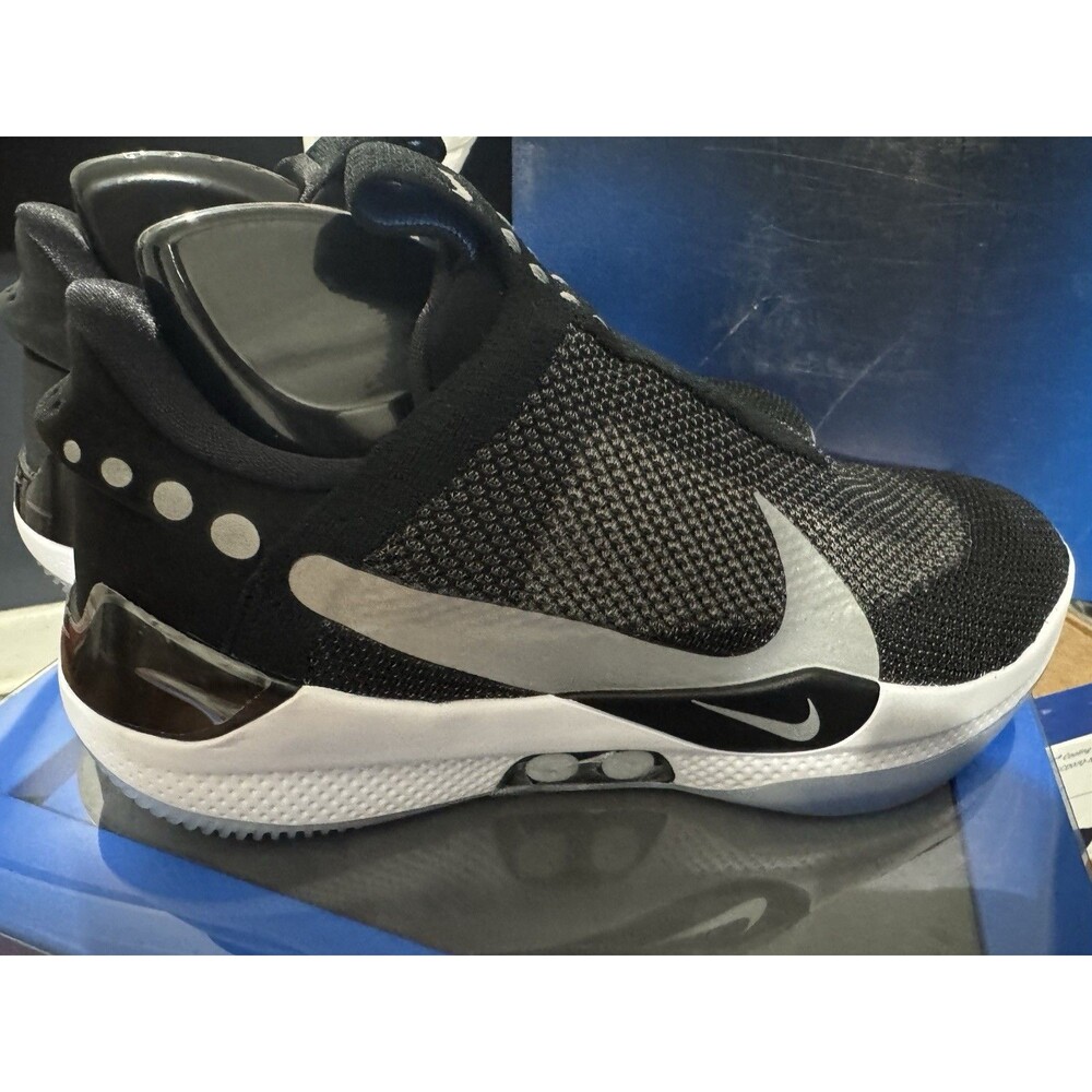 Nike Adapt BB New Men’s Mid Top Lace Up Sneakers Black/Silver/White AO2582-001